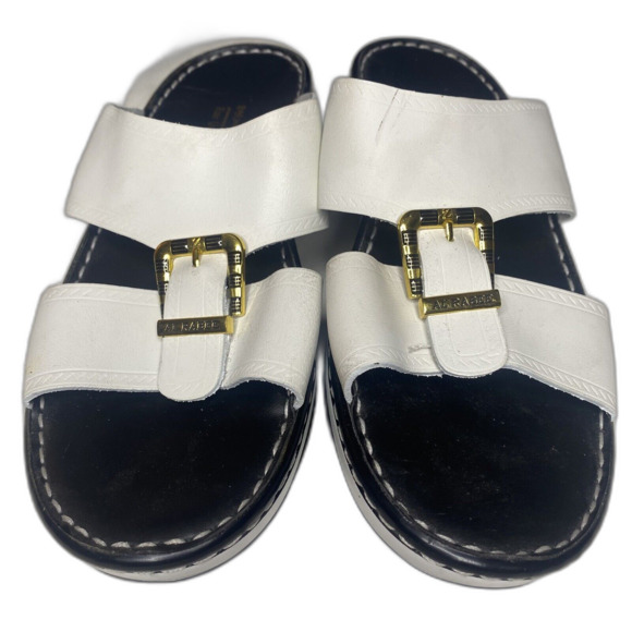 Al Rabee Italian Leather Handmade Sandals Slip-On Slide Platform Men 10 43 White main image 6